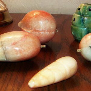 Marble Fruit - Italian Marble Alabaster circa 1960 - set of 5